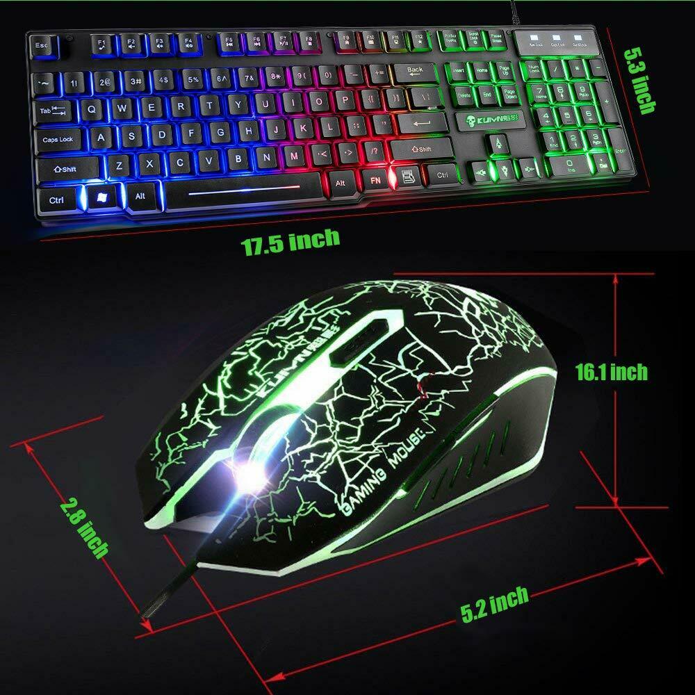 Wired Gaming Mechanical Feeling Keyboard LED Backlit And Gaming Mouse With Pad - ShopBox 