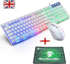 Wired Gaming Mechanical Feeling Keyboard LED Backlit And Gaming Mouse With Pad - ShopBox 