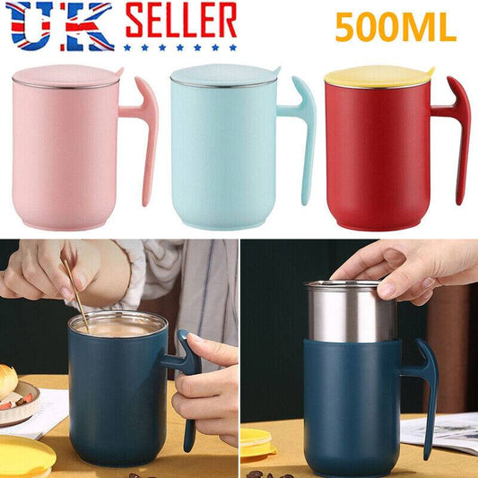 500ML Stainless Steel Leakproof Insulated Thermal Travel Mug Random Color!