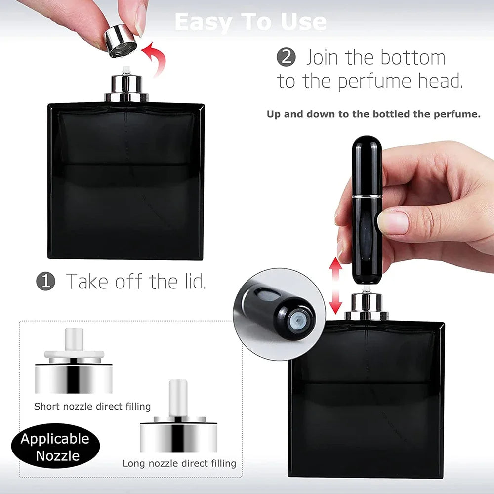 Portable Mini Perfume Bottle - 3PCS 5ml Refillable Spray Atomizer | Cosmetic Container - ShopBox 