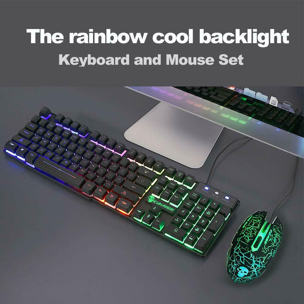 Wired Gaming Mechanical Feeling Keyboard LED Backlit And Gaming Mouse With Pad - ShopBox 