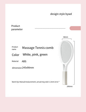 Hair Comb Tennis Racket Fluffy Combs High Skull Top Hair Artifact Airbag Cushion Massage Comb Barber Tools Hair Detangler Hairbrush For Thick Hair Self Cleaning Curly Hair Brush For Curly Hair - ShopBox 