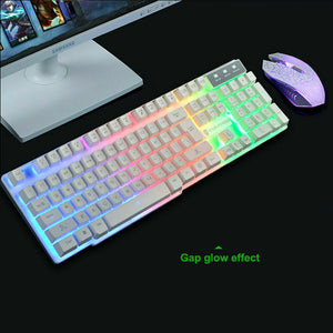 Wired Gaming Mechanical Feeling Keyboard LED Backlit And Gaming Mouse With Pad - ShopBox 