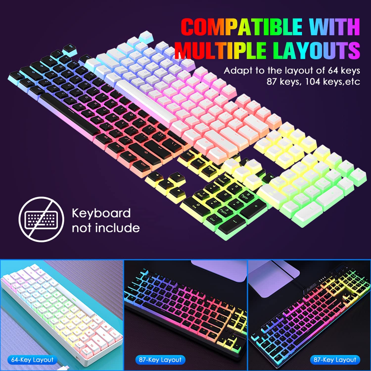 Detachable DIY Multicoloured Keyboard - ShopBox 