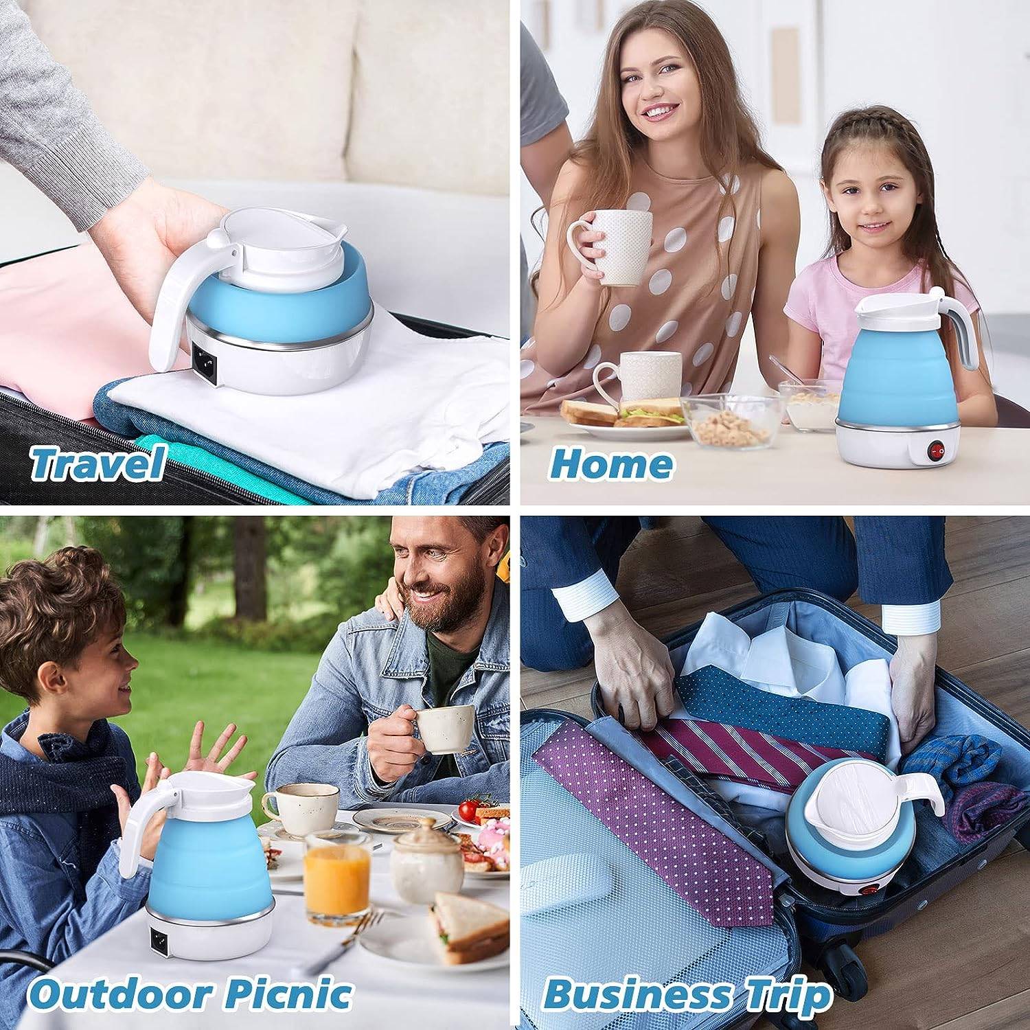 Foldable Electric Kettle Perfect for Camping and Hiking