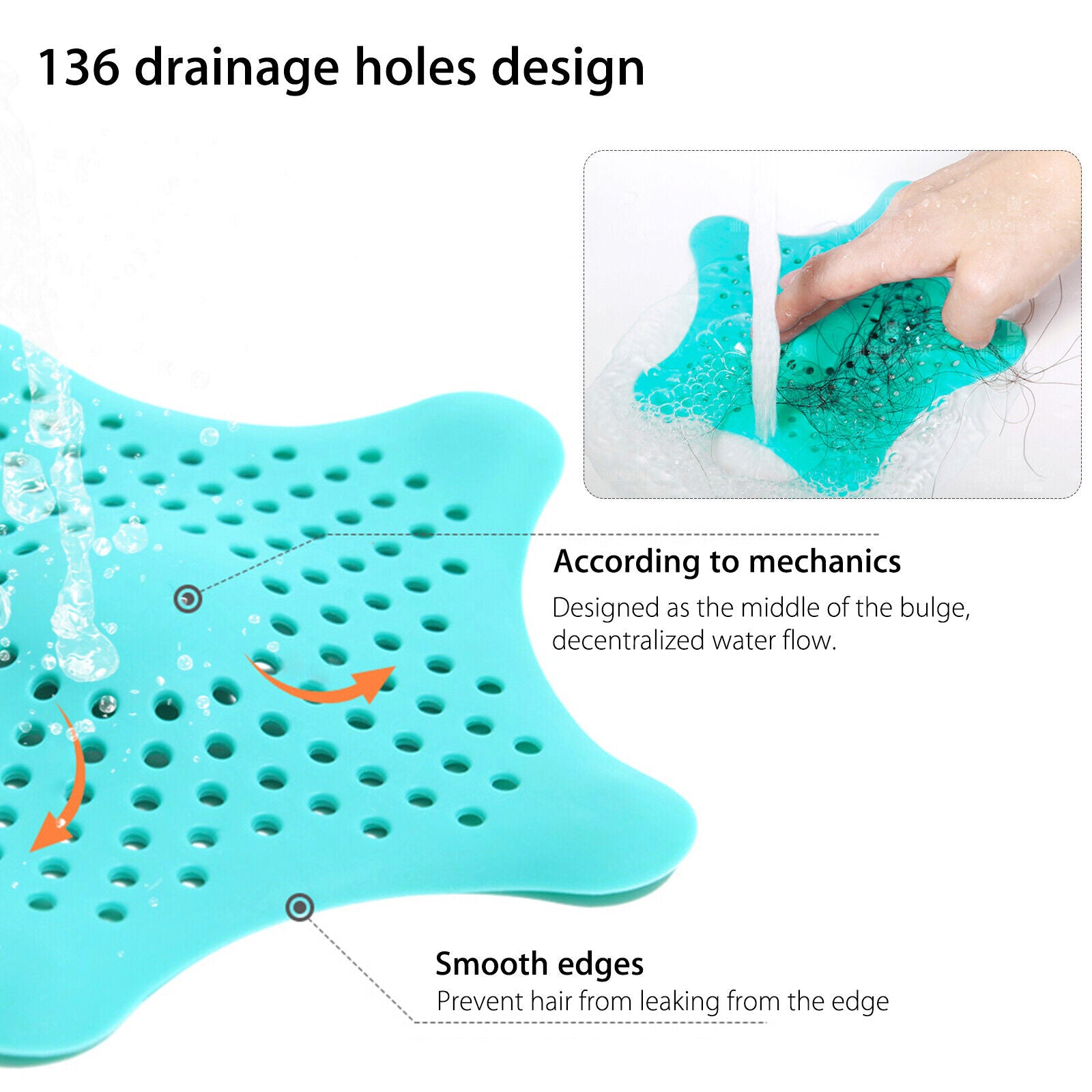 Silicone Starfish-shaped Sink and Bath Drain Filter - ShopBox 