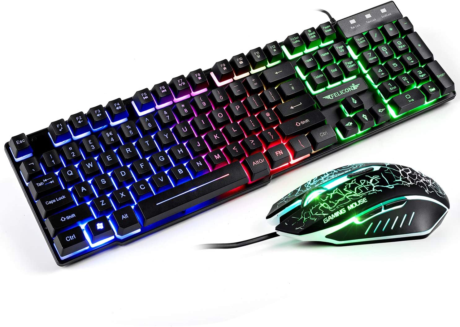 Wired Gaming Mechanical Feeling Keyboard LED Backlit And Gaming Mouse With Pad - ShopBox 