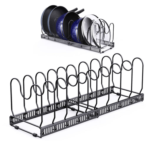 Expandable pan and plate Organiser with 10 Adjustable Dividers - ShopBox 