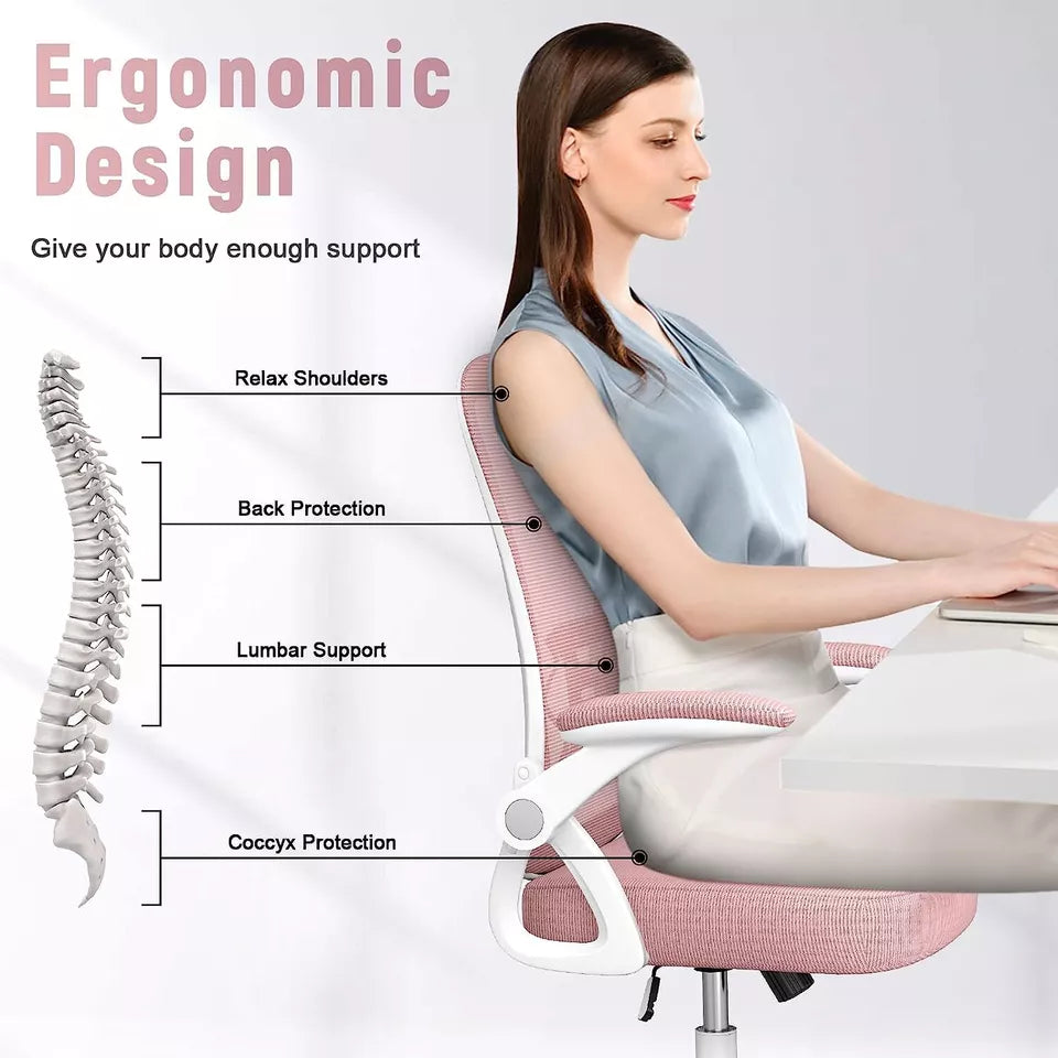 Ergonomic Office Chair Home Swivel Mesh Study Computer Desk Chair Adjustable - ShopBox 