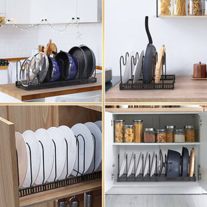 Expandable pan and plate Organiser with 10 Adjustable Dividers