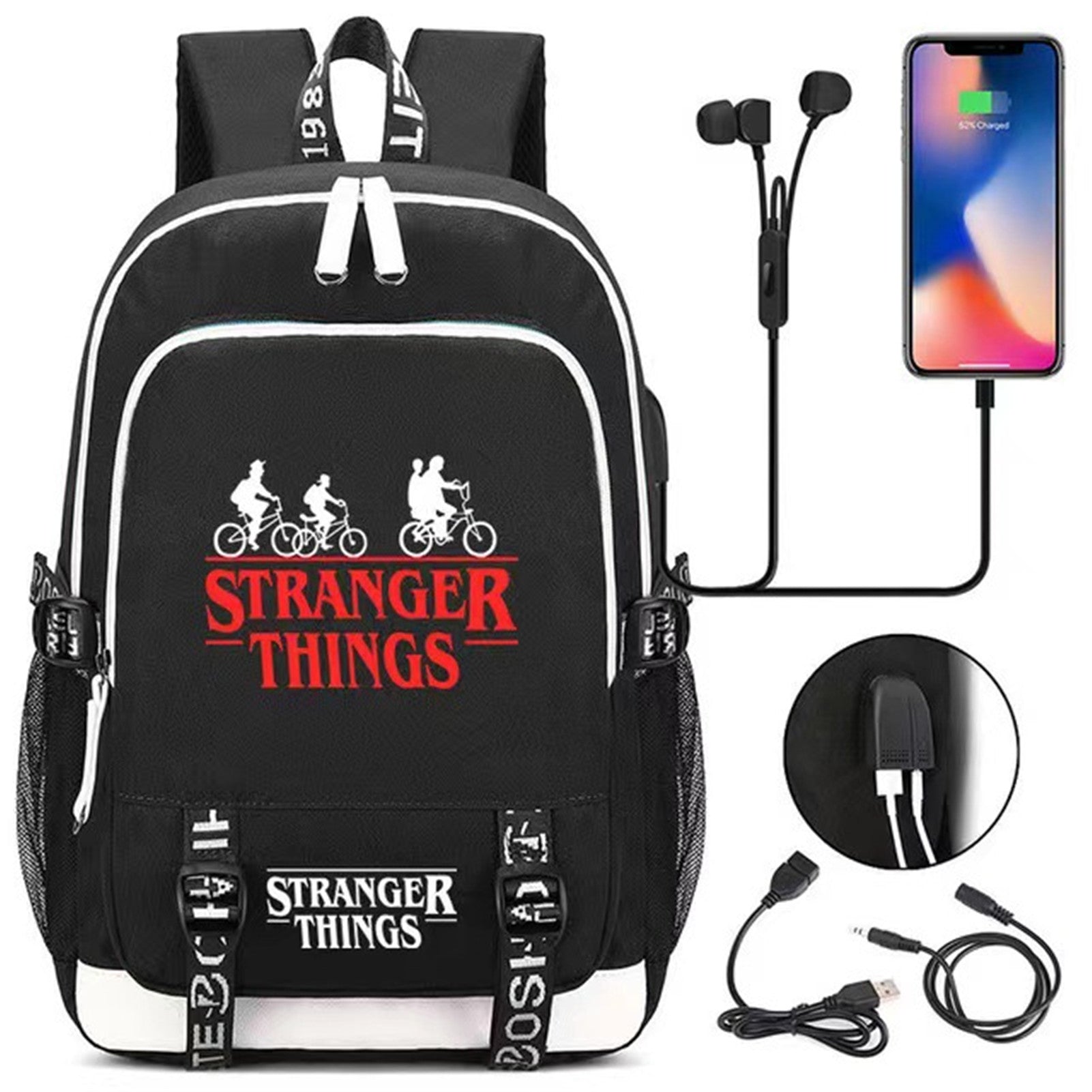 Stranger Things Backpack With USB Charging - ShopBox 