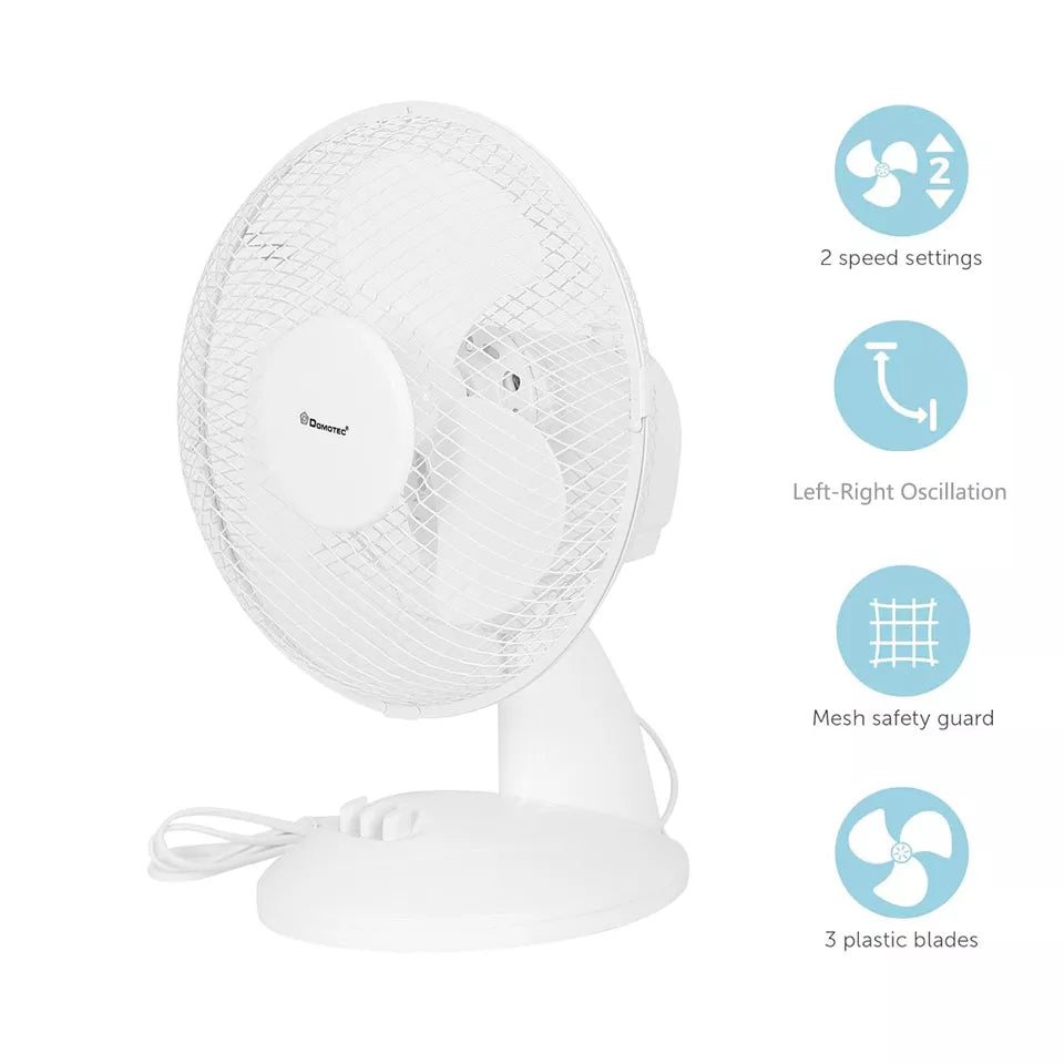 9 Inch Desk Fan Portable Oscillating Table Fan 2 Speeds Home Office Air Cooling - ShopBox 