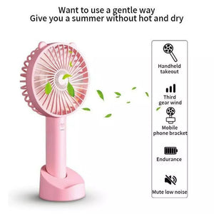 Cute Cartoon Mini Portable USB Portable Fan Charging Student Outdoor New Summer 2024 - ShopBox 