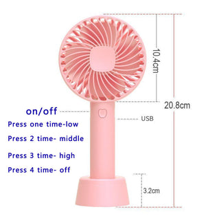 Hand-held portable mini fan USB Rechargable - ShopBox 