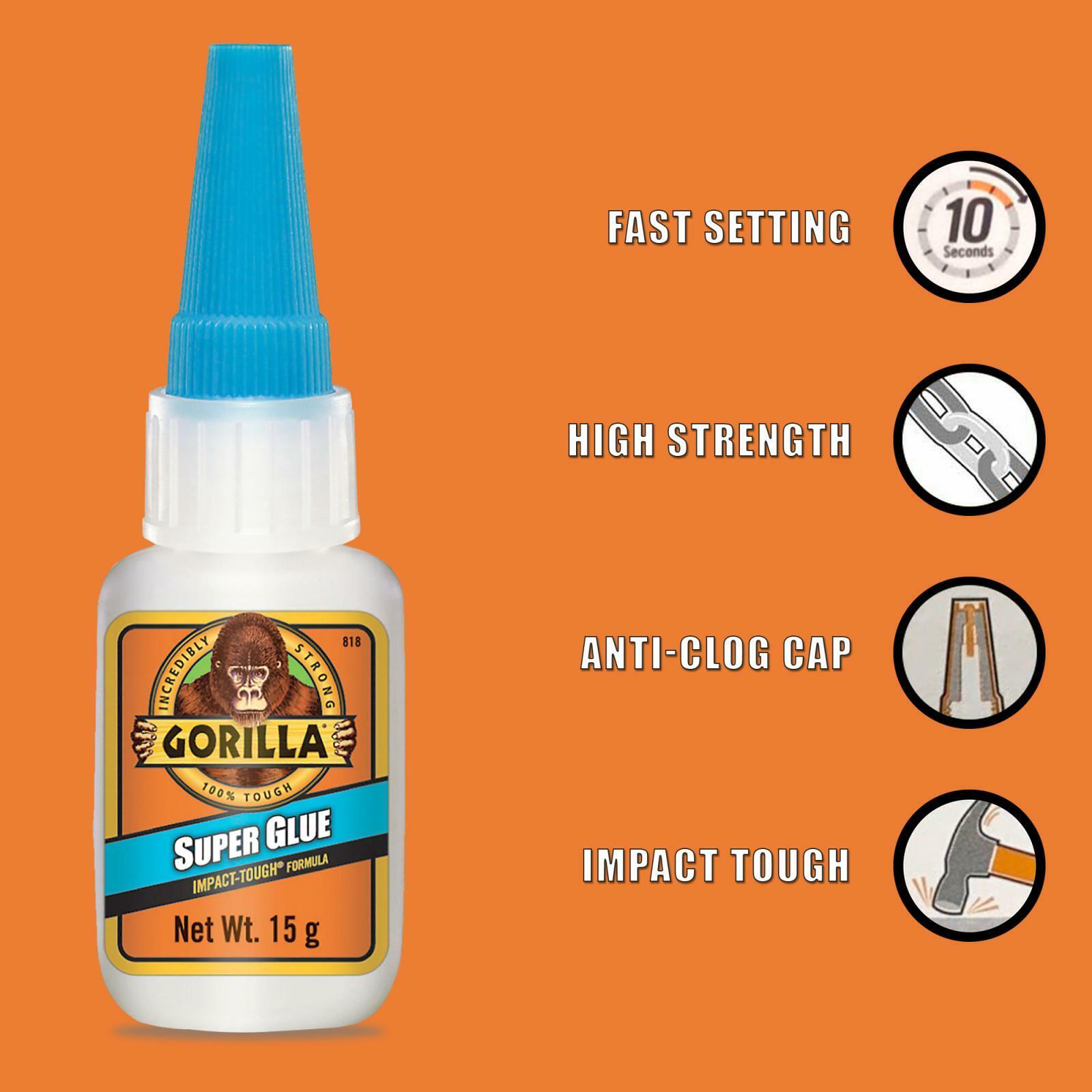 Gorilla Super Glue Fast Setting Strong Adhesive Grip Bond 15g For Multi-purpose - ShopBox 