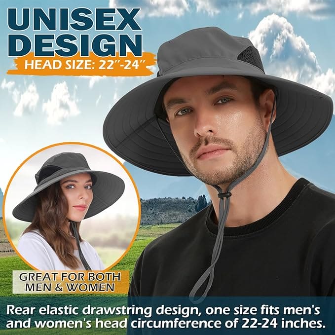 Wide Brim Sun Hat Summer UV Protection Beach Hat Showerproof - ShopBox 