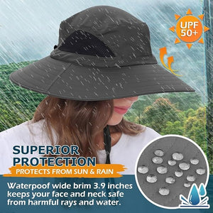 Wide Brim Sun Hat Summer UV Protection Beach Hat Showerproof - ShopBox 