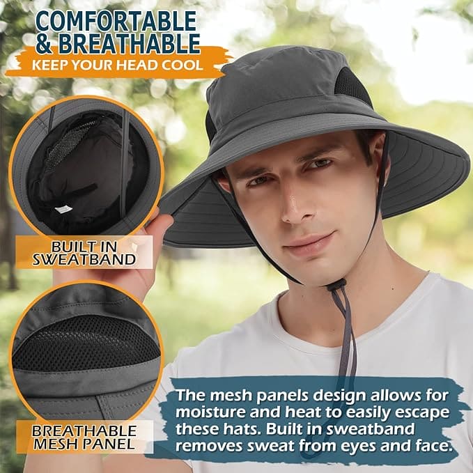 Wide Brim Sun Hat Summer UV Protection Beach Hat Showerproof - ShopBox 