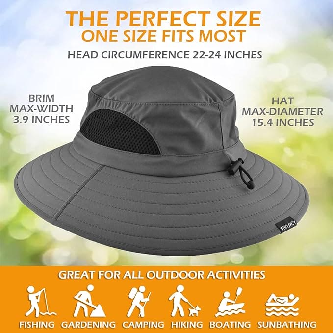 Wide Brim Sun Hat Summer UV Protection Beach Hat Showerproof - ShopBox 