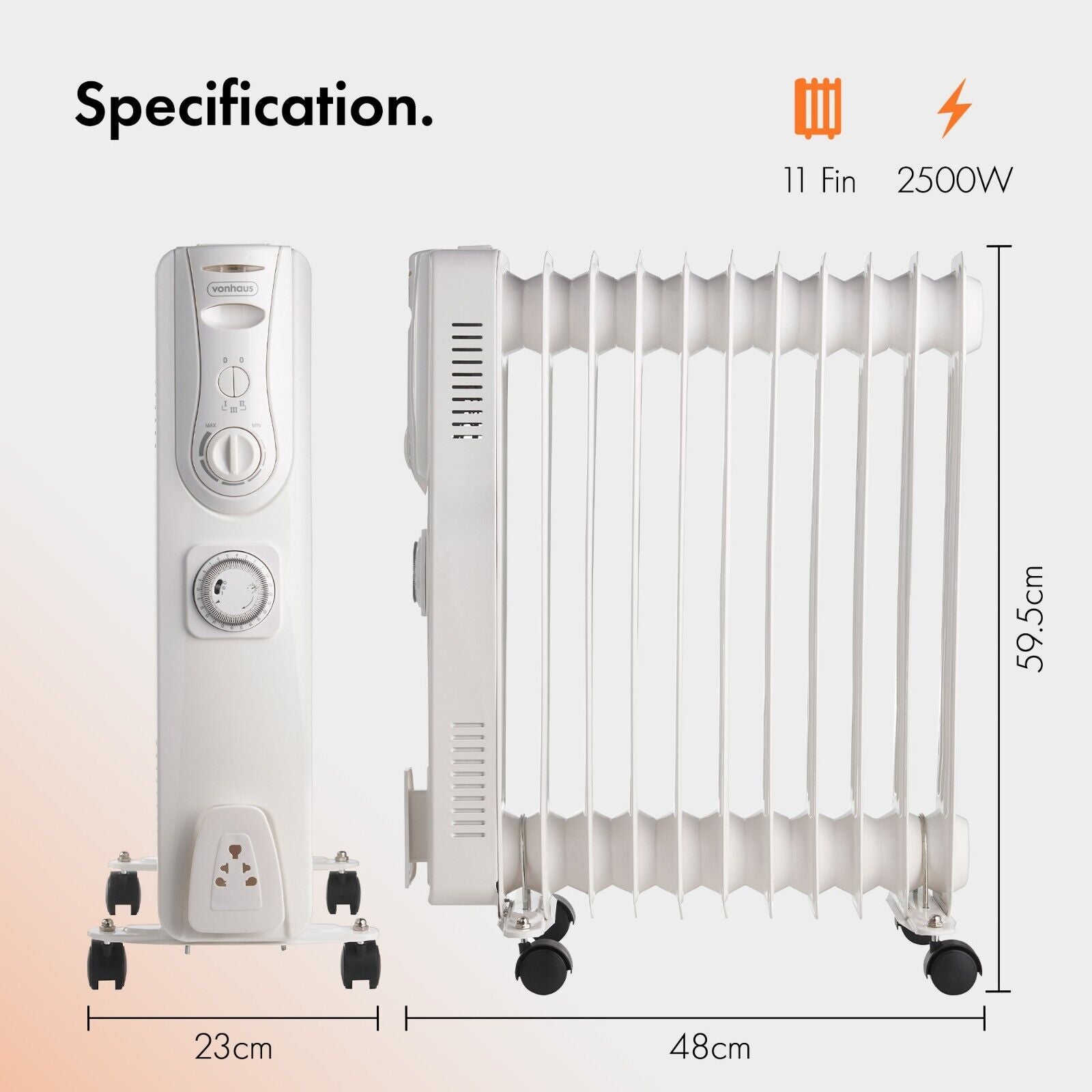 Oil Filled Radiator 11 Fin, Oil Heater Portable Electric Free Standing - ShopBox 