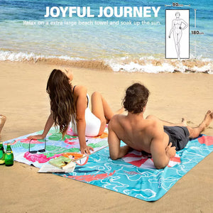 Beach Towel, Extra Large Microfibre Beach Towel for Adult, Double Sides - ShopBox 