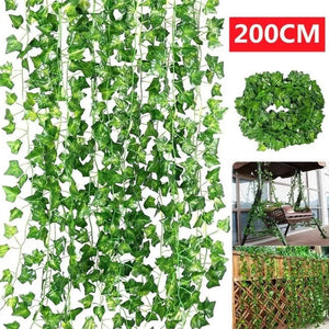 200cm Artificial Plants Green Ivy False Leaves Garland Plant Wall Hanging Vine House Garage Decoration - ShopBox 