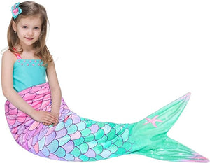 Mermaid Tail Fleece and Sparkly Sofa Beach Blanket Kids & Adult - ShopBox 