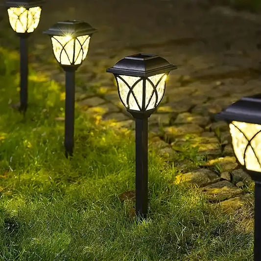 Waterproof LED Solar Lawn Lights, Outdoor Warm Light - ShopBox 