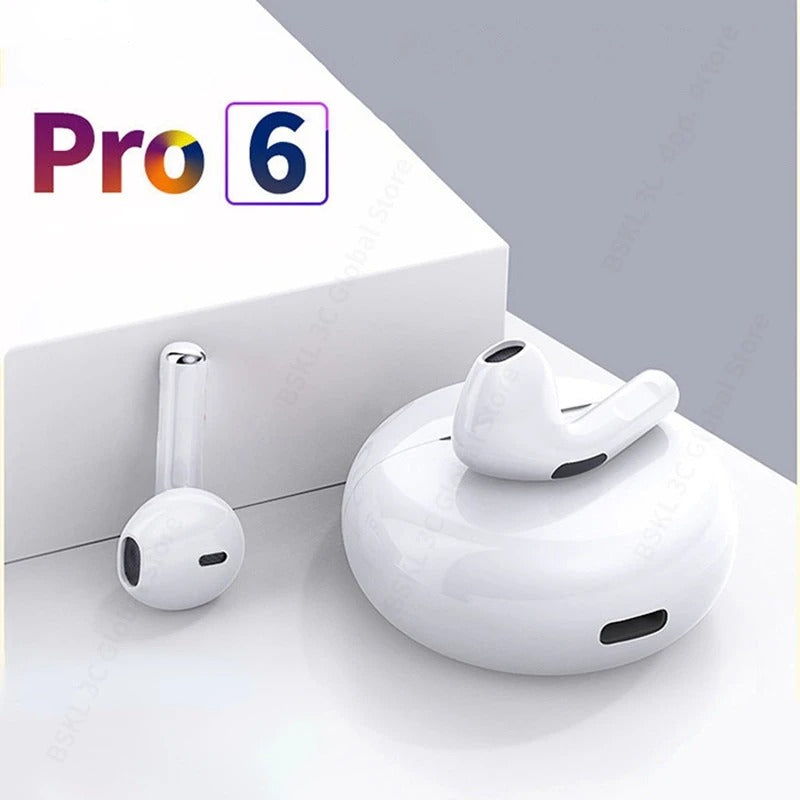 AirPro 6 TWS Bluetooth Earbuds With Mic Compatible For All Devices - ShopBox 