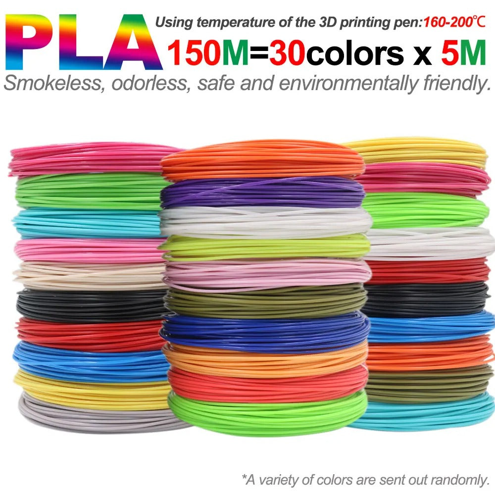 3D Art Pen with 1.75mm PLA Filament (20 Colors x 10m) – Creative & Safe Drawing Toy for Kids