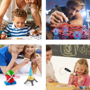 3D Art Pen with 1.75mm PLA Filament (20 Colors x 10m) – Creative & Safe Drawing Toy for Kids