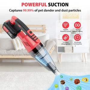 Cordless Dual-Purpose Handheld Vacuum Cleaner for Car & Home