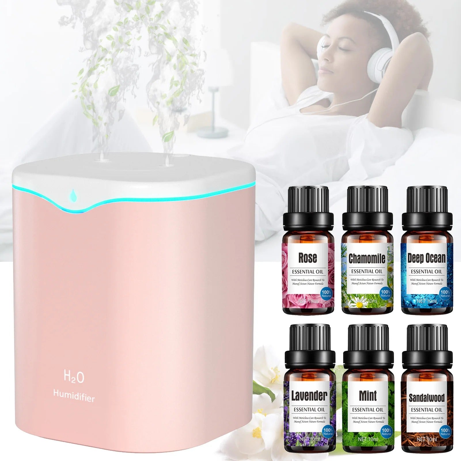 2L Cool Mist Double Spray Humidifier With LED Lights