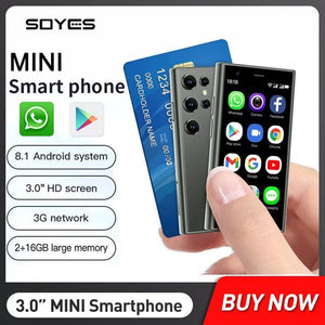 SOYES-Mini Smartphone S23, Android 8.1, Dual SIM, 3.0''HD, 1000mAh Battery, Wi-Fi, Bluetooth, 3G, Mobile Phone - ShopBox 