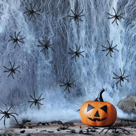 Jsdoin 60g Halloween Spider Web Decoration, with 30pcs Fake Spiders,