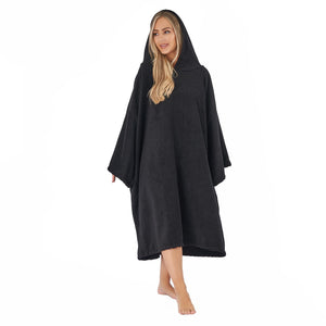 Hooded Towel Poncho Adult Absorbent Dry Beach Swim Bath Changing Robe - ShopBox 