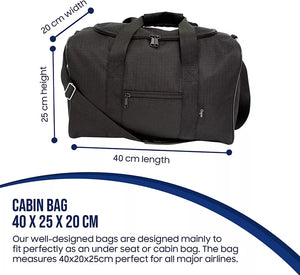 Cabin Bags 40x20x25cm with Adjustable Shoulder Straps - Compact Carry - ShopBox 