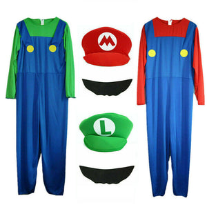 Kids and Adults Super Mario and Luigi Bros Fancy Dress Halloween Costume - ShopBox 