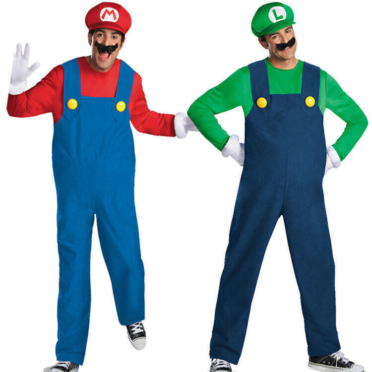 Kids and Adults Super Mario and Luigi Bros Fancy Dress Halloween Costume - ShopBox 