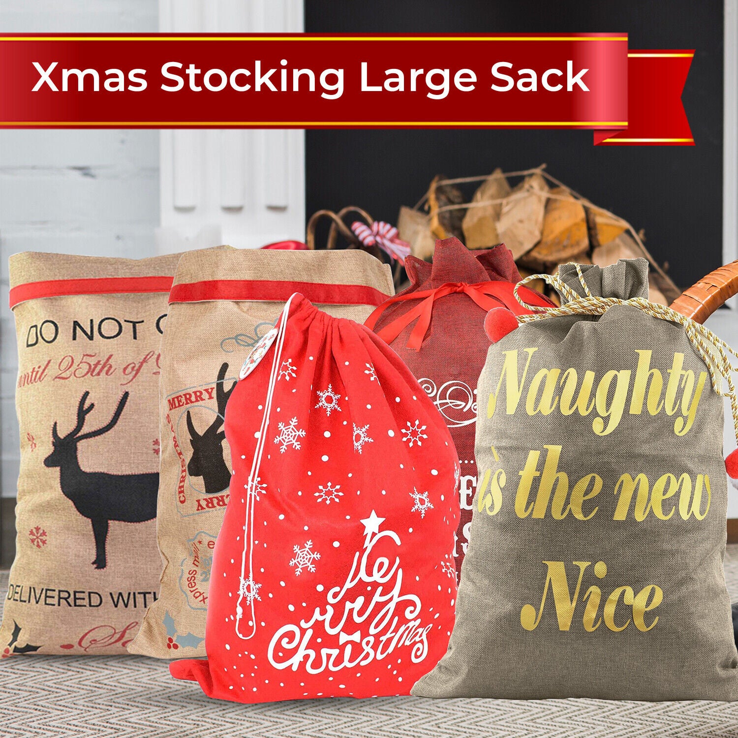 Large Christmas Santa Sack: The Ultimate Festive Stocking Bag for Generous Gifts!" - ShopBox 