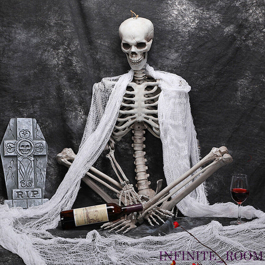 Skeleton Full Size Poseable Human Halloween Party Prop - ShopBox 