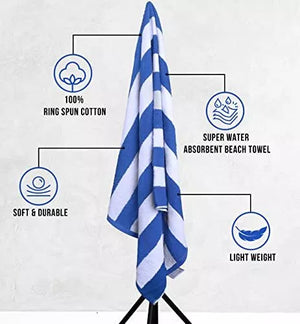 Stripe Beach Towels (76 x 152 cm) - 100% Ring Spun Cotton - ShopBox 