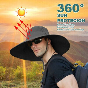 Fishing Hat UPF50+ UV Protection Wide Brim Sun Hats Hiking Garden Safari Beach - ShopBox 