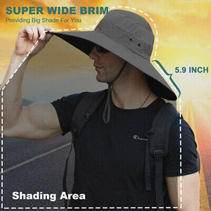 Fishing Hat UPF50+ UV Protection Wide Brim Sun Hats Hiking Garden Safari Beach - ShopBox 