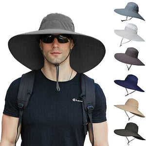 Fishing Hat UPF50+ UV Protection Wide Brim Sun Hats Hiking Garden Safari Beach - ShopBox 