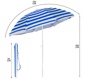 Beach Tilting Parasol Umbrella 1.7m Patio Garden Outdoor - ShopBox 